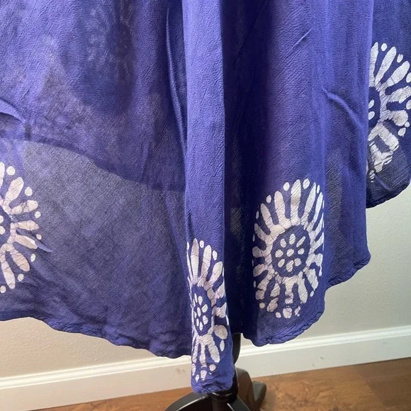 True Rock Purple Floral Embroidered Sleeveless Shift Dress Boho One Size - Picture 8 of 9